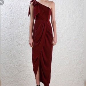 ISO Zimmermann one shoulder burgundy red wine dress